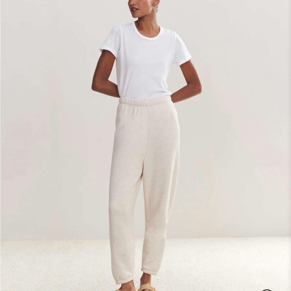 Jenni Kayne Cream Track Pants Relaxed Fit